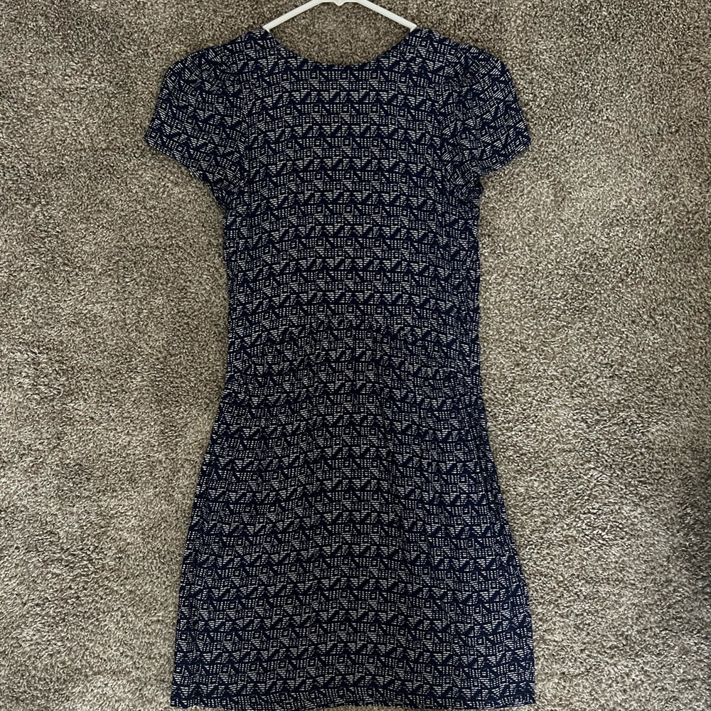 Navy Patterned Women's Dress